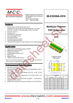 MLESD08A-2510-TP datasheet  